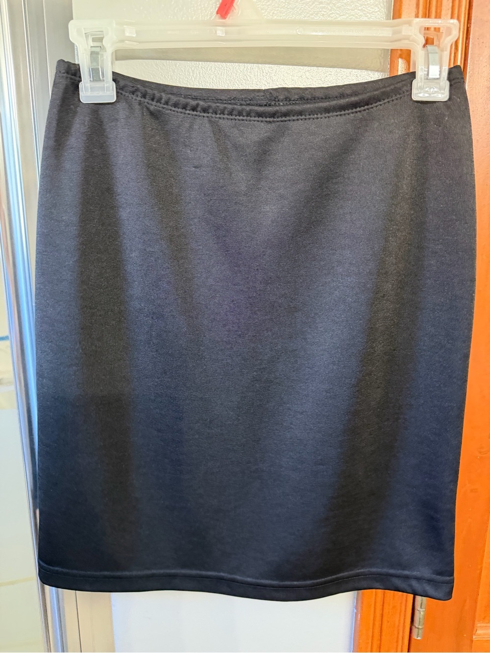Women's Black Pencil Skirt with Clean Waistband